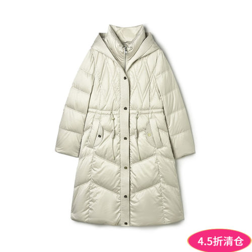 白鸭绒连帽外套羽绒服