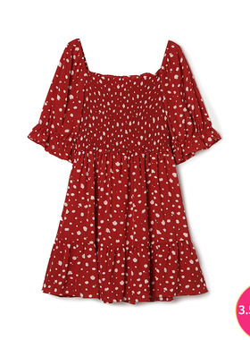 2025年夏装Outlets专柜 高端LM系列洋气减龄短裙拼色印花裙连衣裙