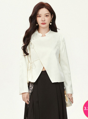 2025年秋装Outlets专柜 YJ系列新中式立领上衣侧边系带长袖外套女