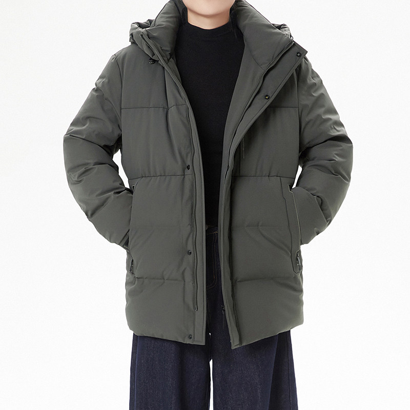 2025年冬装Outlets专柜 高端男装JKN 时尚通勤可拆卸帽外套羽绒服