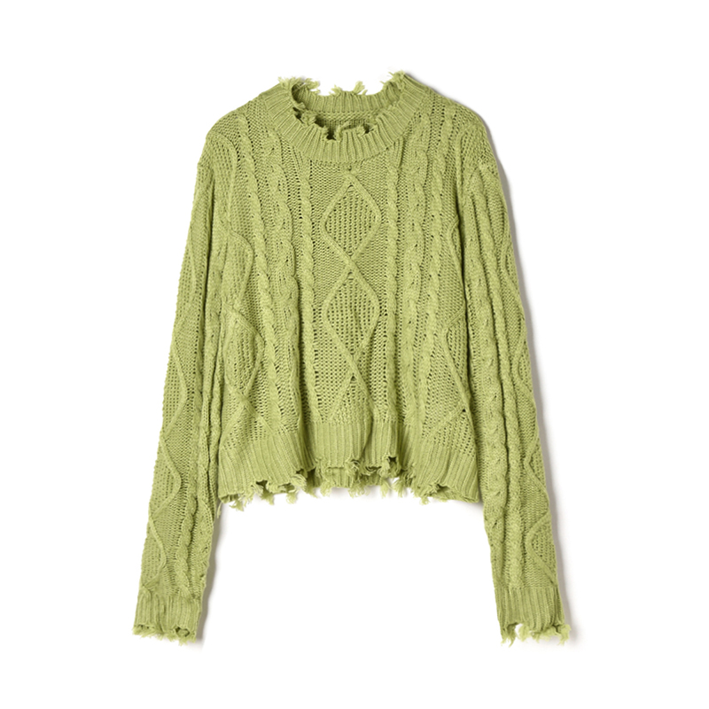 磨毛立体织面微弹力时髦毛衣女