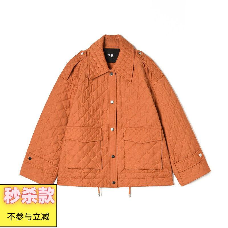 2025年冬Outlets正品 高端MN系列美式休闲风外套单排扣舒适棉服女