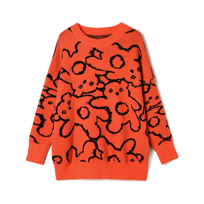 2025年冬Outlets正品 高端MS系列趣味图案套头上衣微弹内搭毛衣女