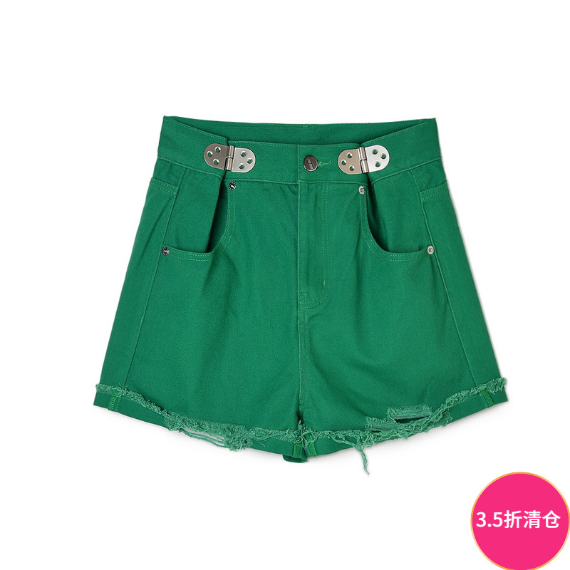 磨毛短裤棉质纯色牛仔裤