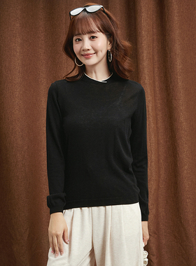 2025年秋装Outlets专柜 MO系列时尚减龄打底上衣微弹长袖针织衫女