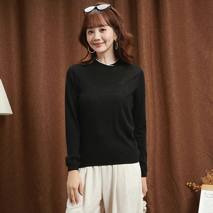 2025年秋装Outlets专柜 MO系列时尚减龄打底上衣微弹长袖针织衫女