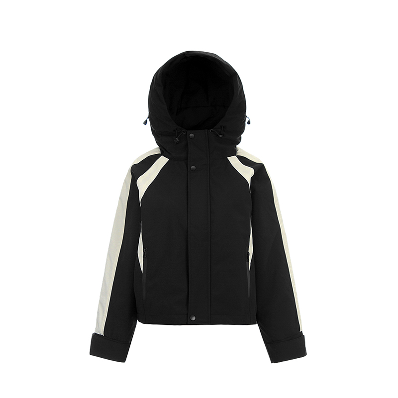 拼接白鹅绒保暖鹅绒服