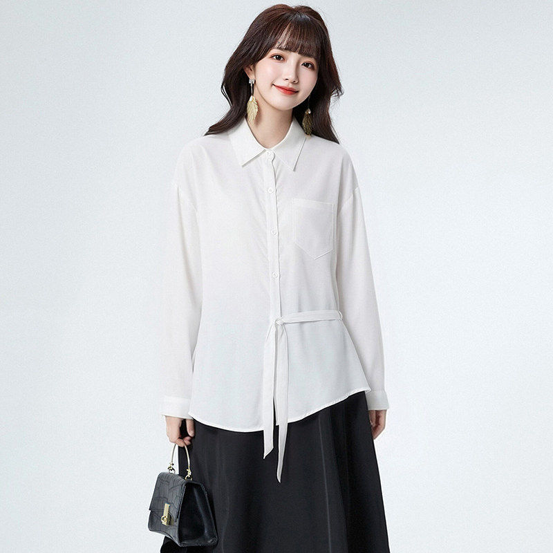 2026年春Outlets正品 高端TE系列休闲简约上衣中长款单排扣衬衫女