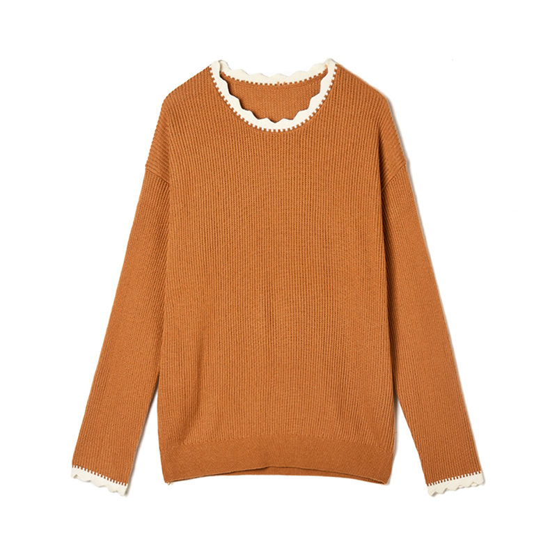 拼色上衣微弹修身毛衣