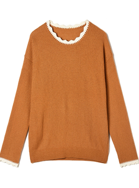 2025年冬装Outlets专柜 GMS系列 拼色设计长袖上衣微弹修身毛衣女