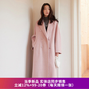 SOMSOM索玛冬季新款专柜正品双排扣翻领垂感外套通勤高智感大衣女