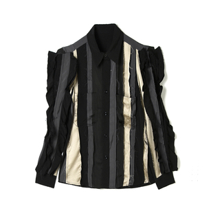 衬衫 奥莱专柜撤柜正品 撞色艺术感上衣长袖 新款 女 深圳南油NY秋装