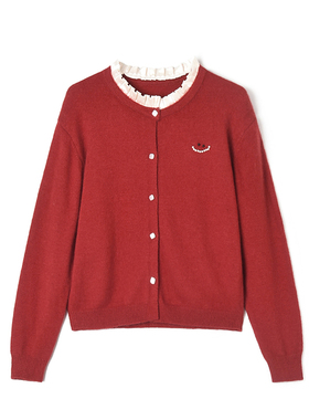 Outlets专柜撤柜正品 HZ冬装2025新款甜美可爱舒适羊毛开衫毛衣女