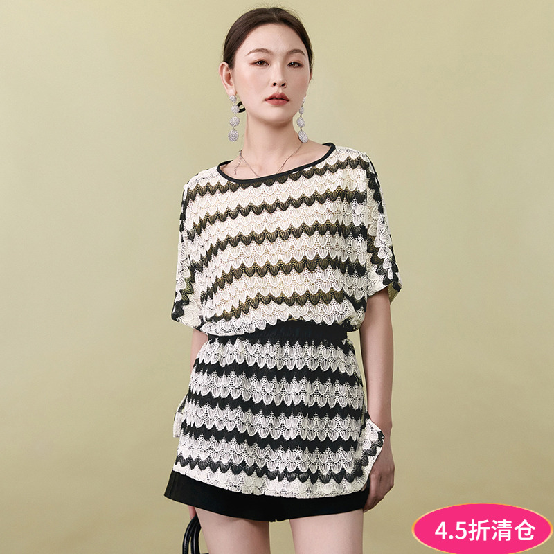 设计感上衣系腰带修身针织衫