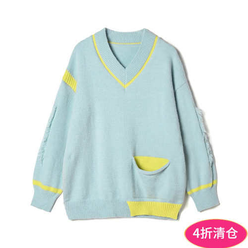 时髦感外穿上衣微弹套头毛衣