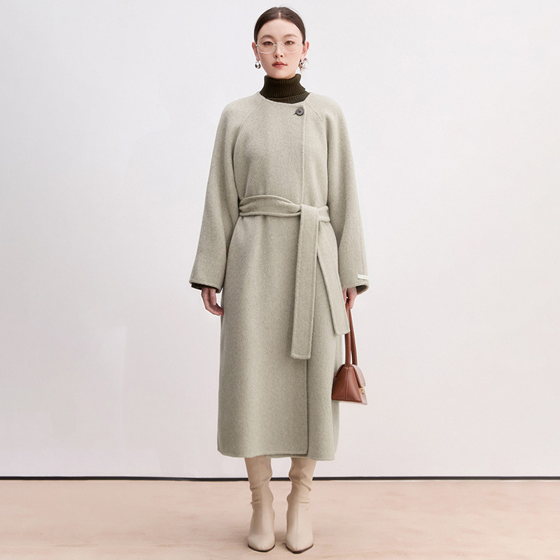 2025年冬Outlets正品 高端HZ系列含羊毛羊驼双面尼毛呢外套大衣女