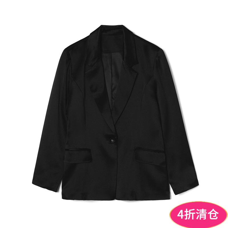 一粒扣上衣长袖西装外套