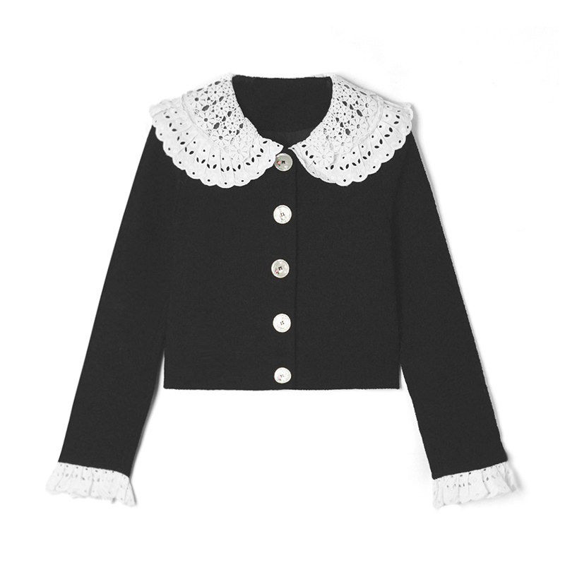 2026春季Outlets正品 高端AF系列可爱娃娃领上衣单排扣短款外套女