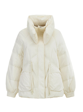 Outlets撤柜正品 XY冬装新款时尚简约立领外套宽松白鸭绒羽绒服女