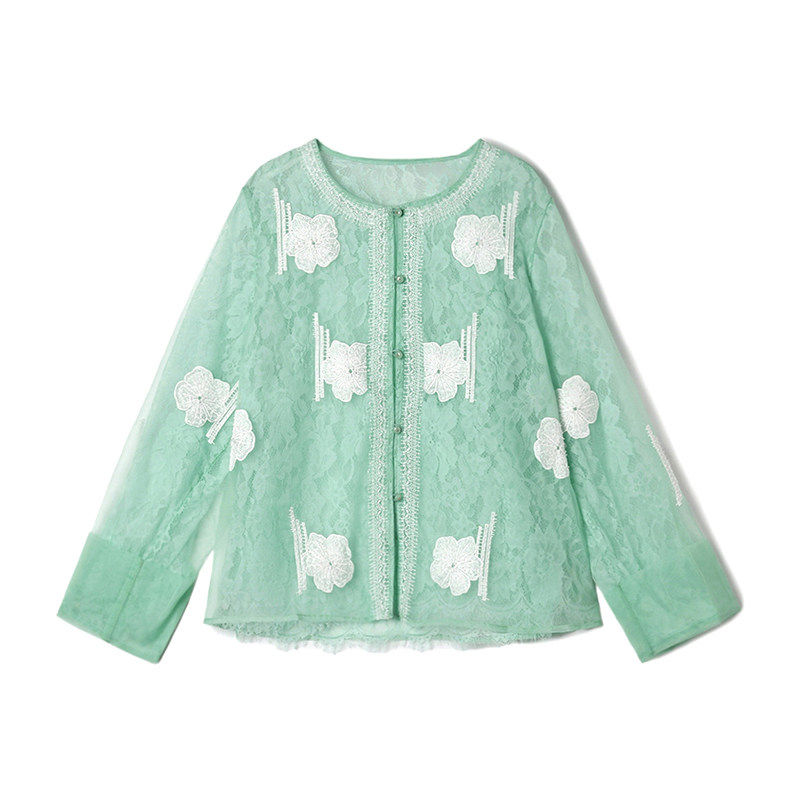 奥莱专柜正品 HG春装2026新款 养眼绣花图案上衣淑女范长袖外套女