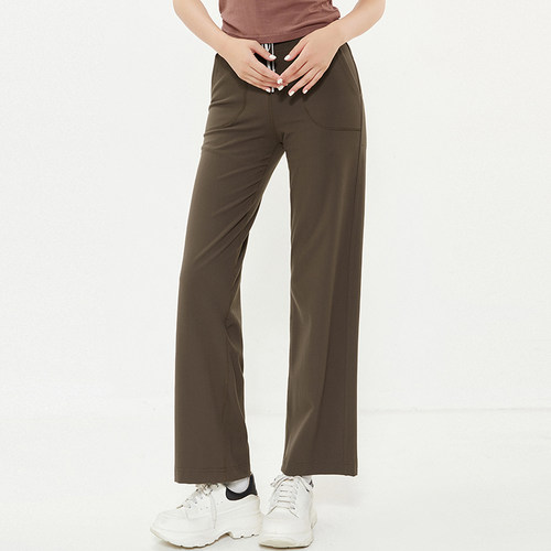 高腰系带长裤舒适休闲裤