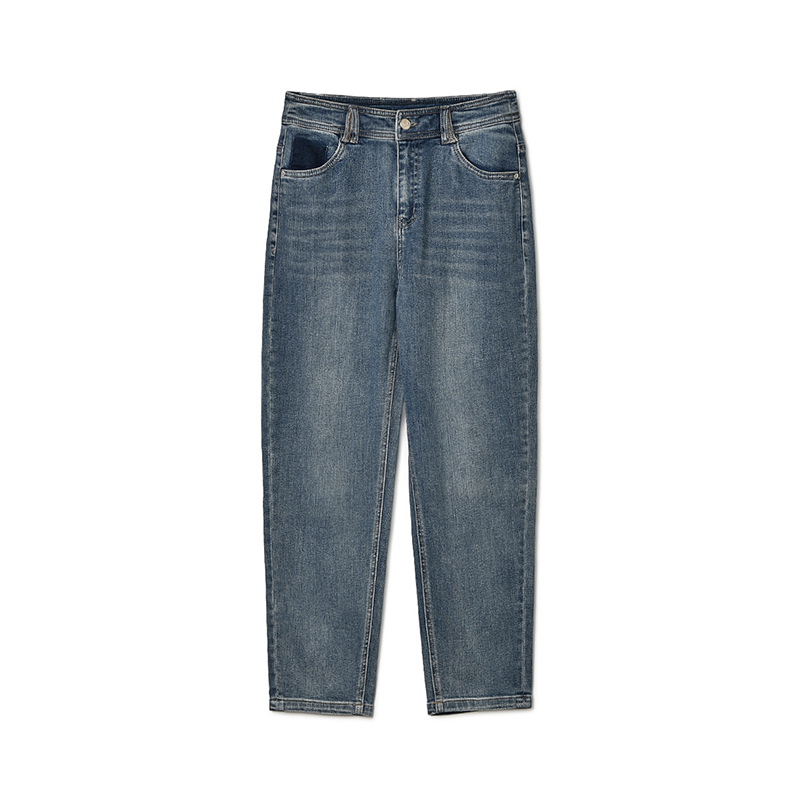 2025年秋装Outlets专柜 高端NH系列水洗颜色长裤高腰微弹牛仔裤女