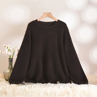 奥莱专柜品牌撤柜正品 HZ冬装新款 慵懒风松软柔糯羊毛长袖毛衣女