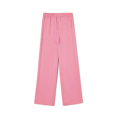 松紧腰系带休闲长裤女