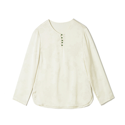 宽松显瘦可开扣纯色衬衫