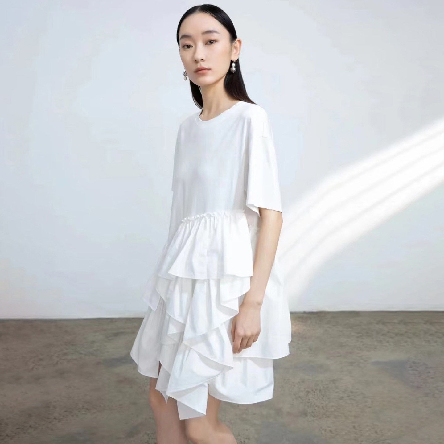奥莱专柜品牌撤柜正品 OU夏装2026新款短袖a字娃娃甜美减龄连衣裙