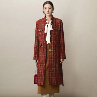 2025年冬装Outlets专柜 RU系列轻熟风高级感加长款毛呢外套大衣女
