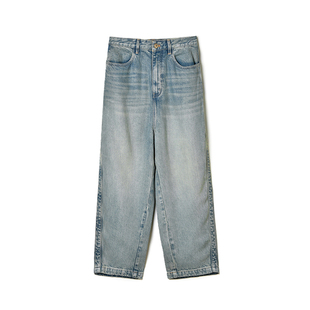 百搭牛仔裤 奥莱专柜撤柜正品 高腰阔腿长裤 新款 女 深圳南油NY秋装