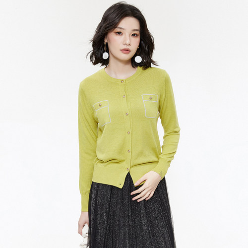 长袖上衣单排扣微弹外套