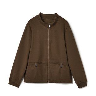 秋Outlets正品 高端XA系列老钱风洋气夹克上衣纯色长袖微弹外套女