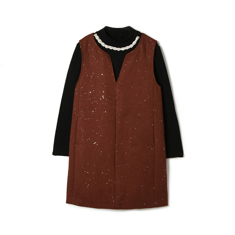 2025年冬装Outlets专柜 KA系列 宽松无袖短裙+长袖上衣两件套装女