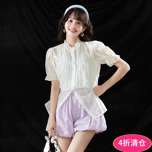 2025年夏装 女 Outlets专柜 高端KE系列含天丝减龄上衣宽松舒适衬衫