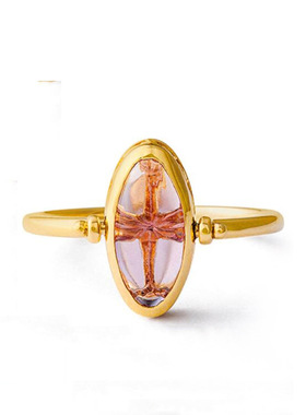 日系轻奢925纯银戒指 可翻转天然紫水晶经典镂空雕花戒指指环