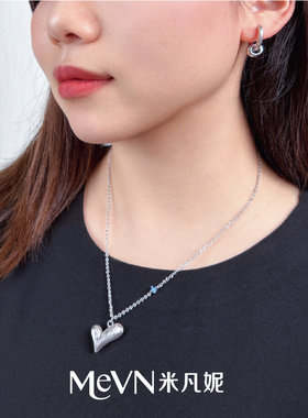 纯银镀金心之诗语项链轻奢小众感