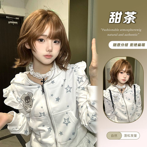 尔樱假发女日常网红短发卷发lolita新款自然全头套假