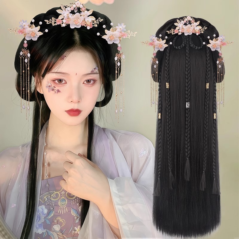 古风汉服假发一体式全套头饰女古装发髻头饰盘发造型日常发包