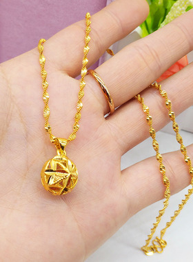 越南沙金转运珠短款吊坠送闺蜜