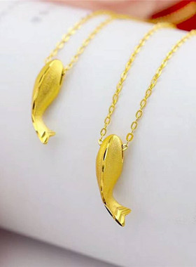 日韩风仿黄金小海豚吊坠