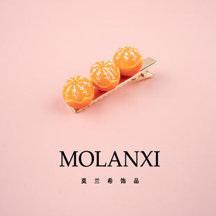 2021年网红新款 一字夹食物仿真夹子头饰发夹女 甜美日韩侧边夏季