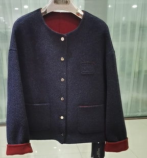 商场同款2025年冬季新款时尚气质百搭显瘦短款双面羊毛大衣女款