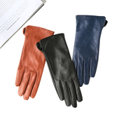 高档极简复古风小羊皮手套女士薄款 触屏开车真皮秋冬季 保暖修手型