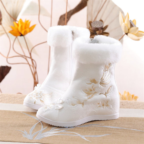 中国风老北京棉靴民族风内增高