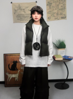 A DIMPLE2025秋冬新款95白鸭绒立领大袖口羽绒马甲下摆可抽绳调节