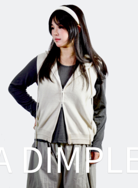 A Dimple2025年新款连帽针织马甲户外休闲宽松百搭收秋季小众设计