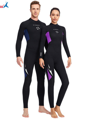 新款成人加厚泳衣保暖连体男3mm湿衣防寒女士冬季专业潜水服装备