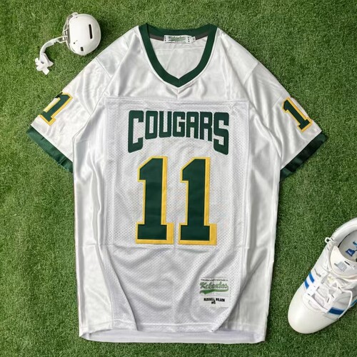 欧美运动网眼速干中长款大码刺绣橄榄球服短袖嘻哈街舞大版球衣潮